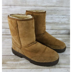 Ugg Australia Women's ultra short Sheepskin Wool Lining Boots Brown Size 8 #5225